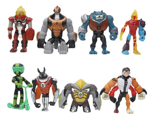 8pcs Ben 10 Hero Hacker Tennyson Four Arms Acción Figura