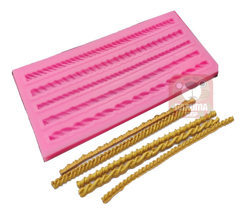 Imagen 1 de 5 de Molde Silicona Cordones Cuerdas Soga Fondant Porcelana Fria