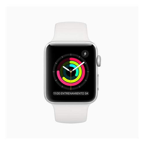Apple Watch Series 3 (GPS) - Caja de aluminio plateado de 42 mm - Correa deportiva blanco