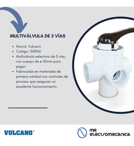 Imagen 3 de 10 de Llave Multiválvula De 3 Vías Vulcano Pegar O Roscar