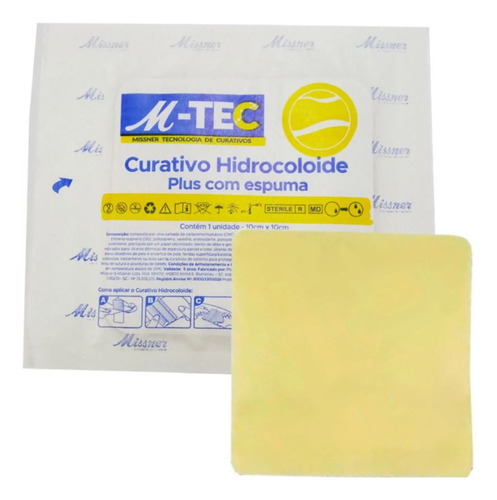 Curativo Hidrocoloide 10x10cm Plus Espuma M-tec - 3 Unidades