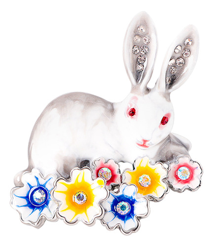 Broche Con Forma De Conejo En Flor De Cerezo