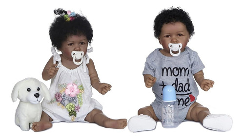 Angelbaby Doll Lindo Reborn Baby Twins Dolls Black Girl Boy 