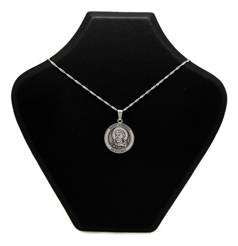 Cadena Y Dije Santo Domingo De Guzmán Plata 925 Plata 925 40 Cm