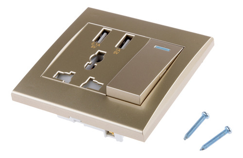 2.1a Panel De Enchufe De Pared Con Tornillos Receptáculo De