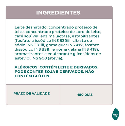 Shake Natural Whey Verde Campo Coco 26g 250ml