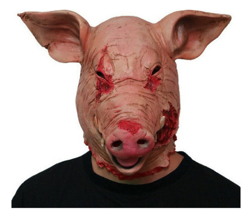 Máscara De Cabeza De Cerdo Espeluznante De Halloween [u]