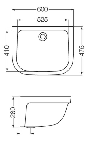 Imagen 2 de 3 de Pileta Bacha Ferrum De Lavadero Loza Plhb 600x480 Mm