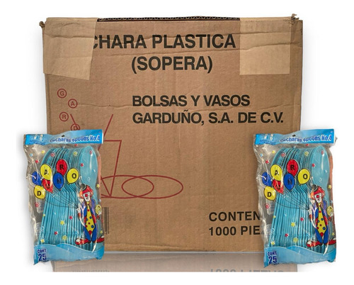 Cuchara Sopera  Caja Con 1000 Piezas Color Azul