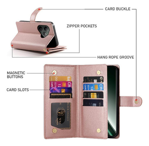 Funda Abatible For Realme Gt6 5g Con Ranuras For Tarjetas