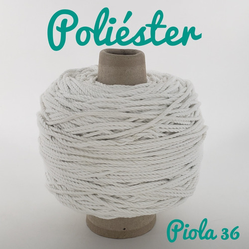 Piola Poliester Blanco, 1kg, Calibre #36 (3mm)