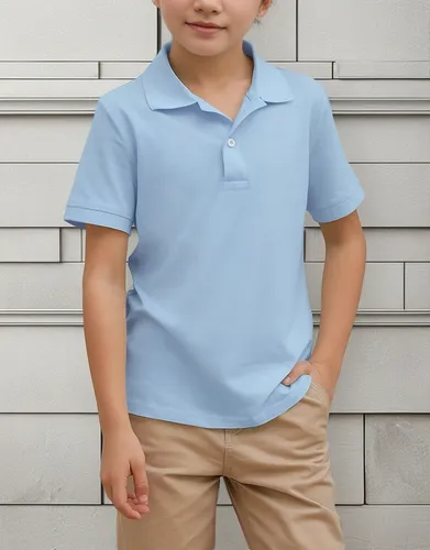 Playera Polo De Manga Corta Con Botones For Niños