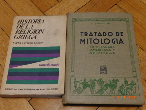 Lote 2 Libros Historia Religion Griega, Tratado De Mitología