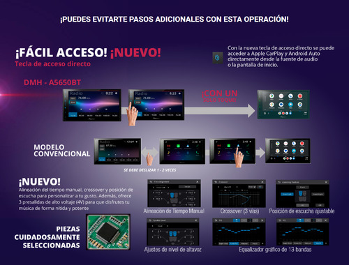 Pantalla Multimedia 6.8 Pioneer Dmh-a5650bt Android Carplay