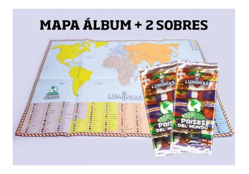 Luminias Mapa Album + 2 Sobres Países Del Mundo - Juego