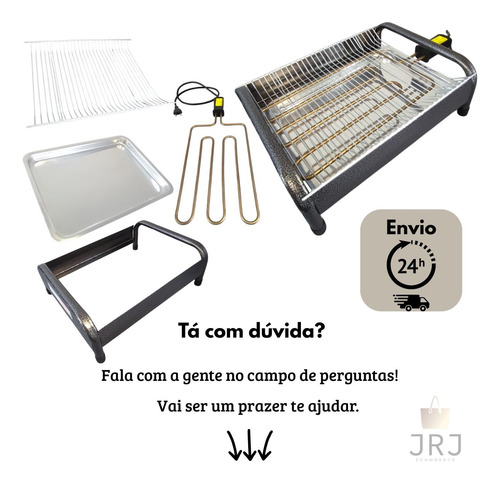 Churrasqueira Elétrica 127v Com Bandeja Coletora Alumínio