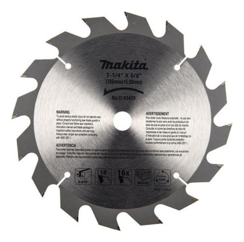 Disco Sierra Circular Makita 7 1/4'' 16 Dientes - Makita