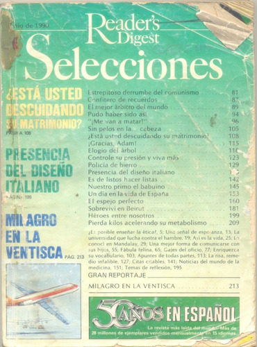 Revista Selecciones Del Reader's Digest Junio 1990