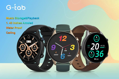Smartwatch G-tab Gt7 Amoled Color Dorado