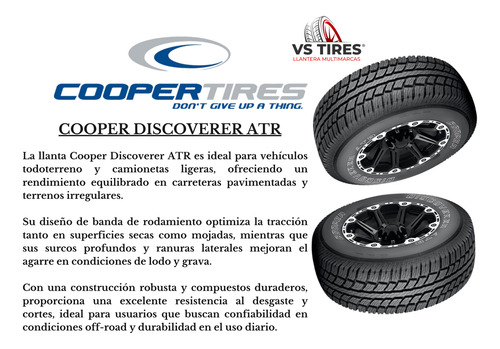 Llanta 225/70r14 99s Cooper Discoverer Atr Auto At