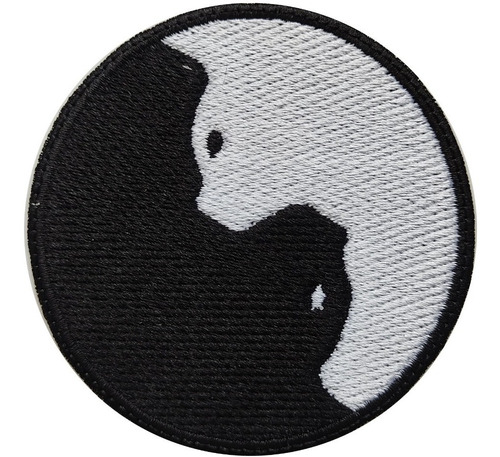 Parceh Bordado Yin Yang Cats Gatos Blancos Y Negros Simples 