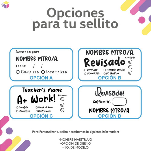 Imagen 2 de 6 de Sello Para Maestras Y Educadoras 5.8 X 2.2 Cm Personalizado