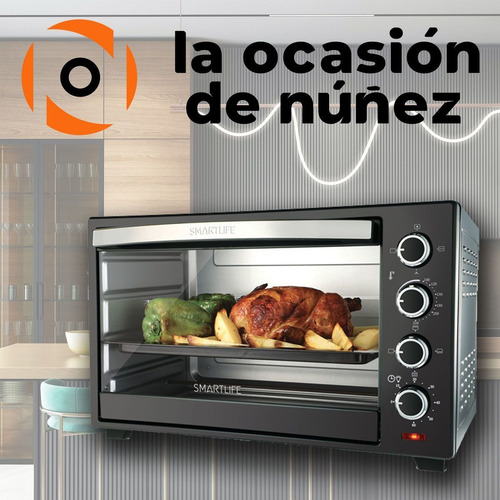 Imagen 4 de 8 de Horno Electrico Smartlife 50 Lts Conveccion Spiedo Luz