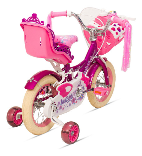 Bicicleta Infantil R12 Morada Canastilla Anfora Portamuñecas