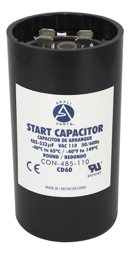 Condensador/ Capacitor De Arranque     485-533 Mfd 110v