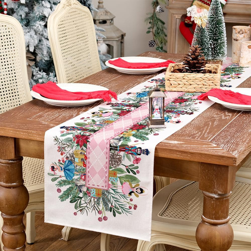 Camino De Mesa Navideño Con Forma De Cascanueces, Árbol De F