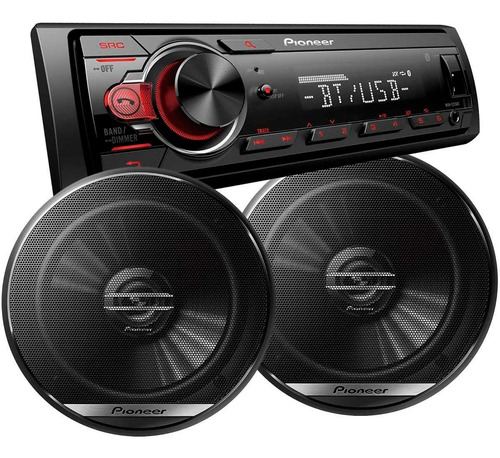 Combo Pioneer Stereo Bluetooth + Parlantes 6 6.5 PuLG 1620