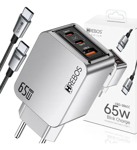 Kit Carregador 65w Gan Usb C Power Delivery Para Power Bank