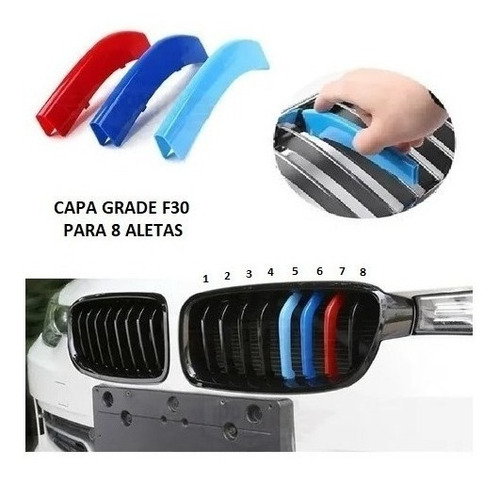 Imagem 1 de 5 de Acessorios Bmw 320i 328i 335i Aplique Capa Grade 8 Aletas