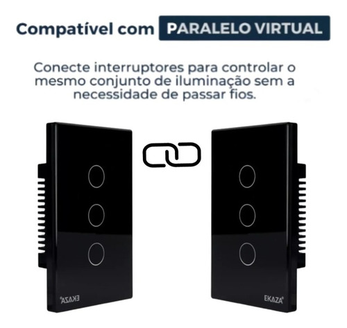 Interruptor Zigbee Inteligente 3 Botões Smart Touch Alexa Ek Branco