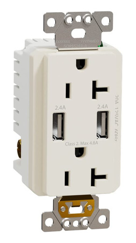 Square D Serie X Usb-a/a Y Decorador Duplex De 125 Voltios R