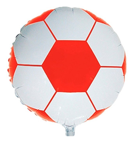 Globo Pelota De Futbol Metalizado 45cm Pack X5 U