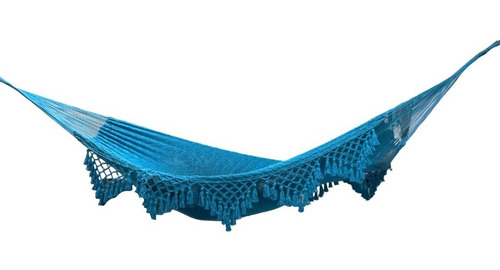 Imagen 2 de 5 de Oportunidad Hamaca Yucateca Artesanal Macramé Color Azul