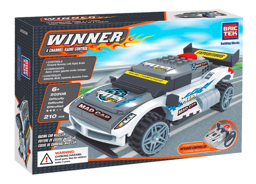 Brictek Blqoues R/c Action - Racing Mad-car De 210 Piezas