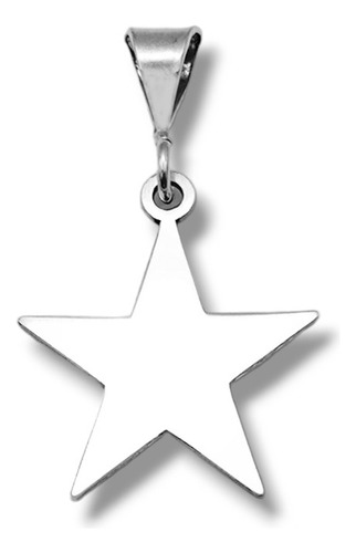 Collar Estrella Lisa De 5 Picos En Plata Ley 925 Color Plateado