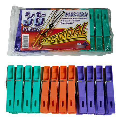 42 Packs Pinzas Para Ropa 36 Piezas C/u Enkaplast 1512 Pzs