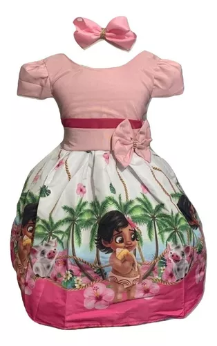 Fantasia Infantil Moana Festa Aniversário Princesa Disney, Roupa Infantil  para Menina Usado 85992511