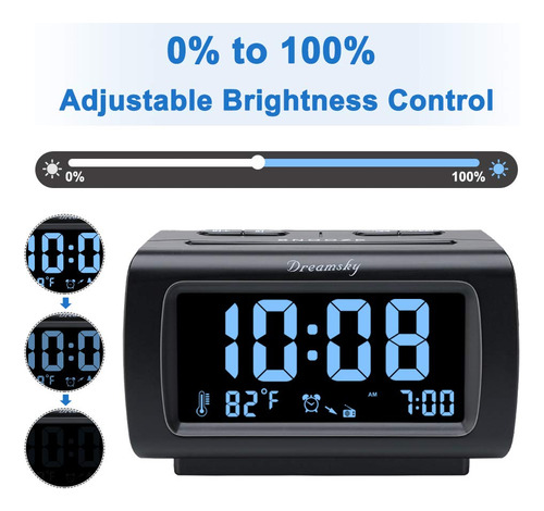 Alarm Clock Radio Dreamsky With Battery Backup & Usb Port