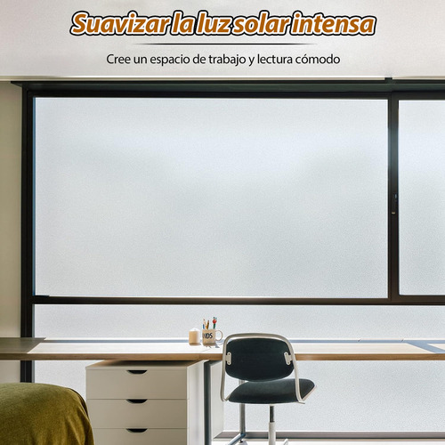 Sjrohe Mantas Película De Privacidad Para Vidrio Esmerilado, Con Revestimiento Adhesivo Electrostático, Ideal Para Decoración De Ventanas Y Vidrios, Ideal Para El Hogar Y La Oficina, 60cmx500cm
