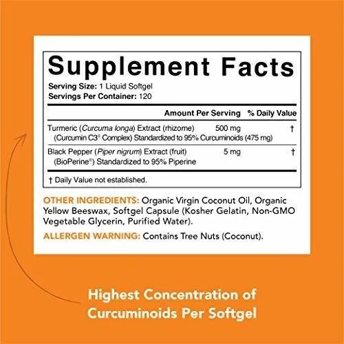 Colágeno Cúrcuma Curcumina C3 Complex 500 Mg, Mejorado Co