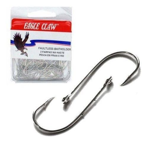 Anzol Eagle Claw - Dupla Farfa N°4 - 100 Unidades