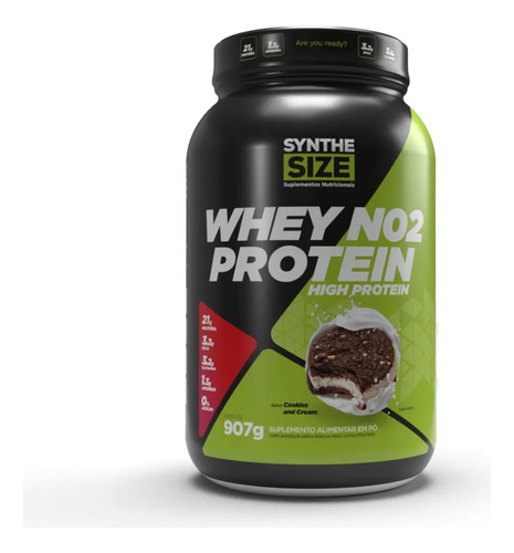 Whey No2 Protein 907g 21g De Proteína Concentrada Synthesize Sabor Cookies And Cream