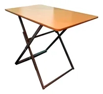 Comprar Mesa Plegable 80x60 Cm Madera Base Caño Color Haya Ideal Lugares Pequeños Y Exteriores Facil Guardado Resistente Usos Multiples