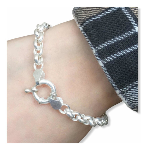 Pulsera Rolo Plata 925 6 Mm Sellada Con Garantía Escrita