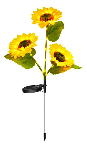 Luz Solar Led Lámpara De Girasol Flores Jardín Artificiales