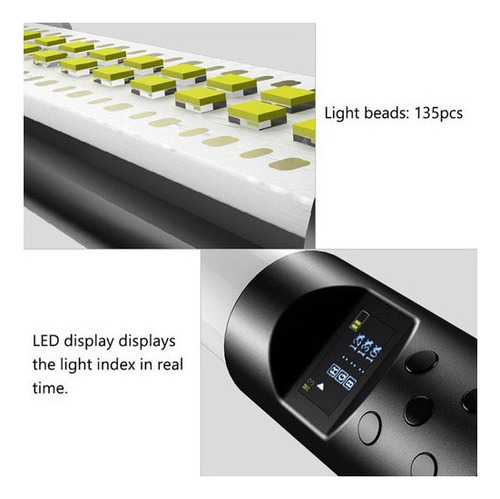 Barra Led De Color Rgb Con Batería Interna Y Funda 3000k-650